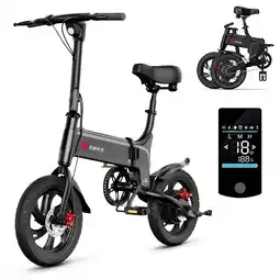 Walmart SISIGAD Electric Bike, 450W Foldable EBike, 48V/15Ah, Long Range 18MPH, 14'' Tire E Bike for Adult offer