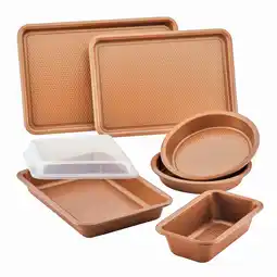Walmart Ayesha Curry Bakeware Nonstick Cookie Pan, Loaf Pan, and Cake Pan Set, 7-Piece, Copper offer