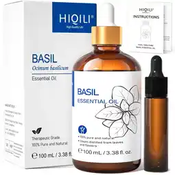 Walmart HIQILI Basil Essential Oil 100% Pure Natural for Calming Relaxation Mood, Hair, Body Massage- 100mL offer