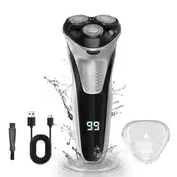 Walmart Electric Razor for Men - Cordless Beard Trimmer, Rechargeable Wet & Dry Shaver with Pop-up Trimmer offer