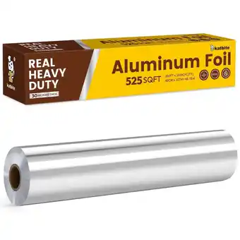 Walmart Katbite Heavy Duty Aluminum Foil Roll, 30 Micron, 18 Wide, 525 Sq Ft, Extra Strong Food Wrap offer
