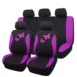 Walmart Flying Banner Butterfly Full Set Car Seat Cover Split Air Mesh Fit Car Truck SUV for Women Purple offer