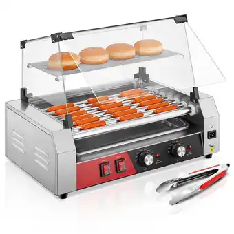 Walmart Electric Hot Dog Roller, 18-24 Hot Hogs, 7 Roller Grill Cooker Machine Backsplash & Shelf 1050W offer