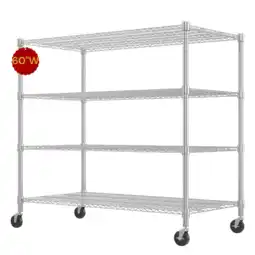 Walmart Legooin 72H Heavy Duty Storage Shelves Steel Rack 2400 lbs 24W x 60L, Black offer