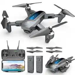 Walmart DEERC D10 Drone with 1080P Camera, Gravity Control, Altitude Hold, Carrying Case, 2 Batteries, Gray offer