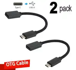 Walmart USB C to USB Adapter 2Pack, USB C to USB3.0 Female Adapter, OTG Cable offer