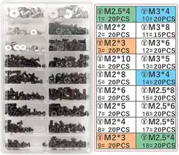 Walmart 355 Pieces Screw Kit for Universal Laptop and Hard Drive M.2 SSD, M2 M3 M2.5, Black offer