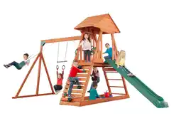 Walmart Cedar Chalet Wooden Swingset offer