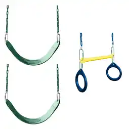 Walmart Swing-N-Slide 2 Green Swing Seats and Ring/Trapeze Bar Combo offer