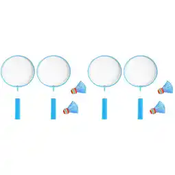 Walmart LABSERRON Badminton Racket Blue Comfortable Material Outdoor Sports 4Racket 4BadmintonBall offer