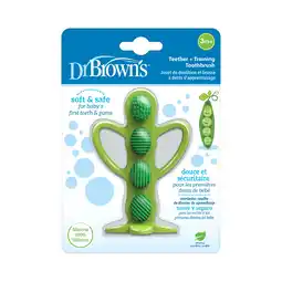 Walmart Dr. Brown's Peapod Teether & Training Toothbrush, Soft 100% Silicone, BPA Free, 3m+, 1 Pack offer