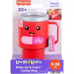 Walmart Fisher-Price Laugh Learn Wake Up Learn Coffee Mug Baby Toddler Toy with Music Lights 30552 offer