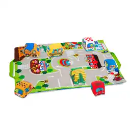 Walmart Melissa & Doug Take-Along Town Play Mat (19.25 x 14.25 inches) With 9 Soft Vehicles offer