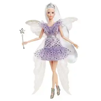 Walmart Barbie Signature Collectible Tooth Fairy Doll with Shimmery Fairy Wings, Wand & Tiara offer