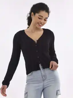 Walmart No Boundaries Textured Button Front Cardigan Sweater, Women's offer