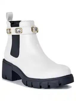 Walmart Madden NYC Women's Rhinestone Chain Lug Sole Chelsea Booties offer