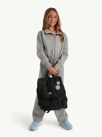 Walmart Justice Girls' Puffy Quilted 15 Backpack, Black offer