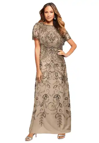 Walmart Roaman's Women's Plus Size Beaded Glam Maxi Dress offer