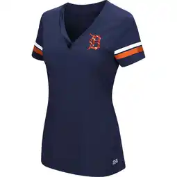 Walmart Women's Majestic Navy Detroit Tigers Plus Size Sparkling Fun Button V-Neck T-Shirt offer
