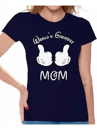 Walmart Awkward Styles Women's World`s Greatest Mom Graphic T-shirt Tops Mothering Mother's Day offer