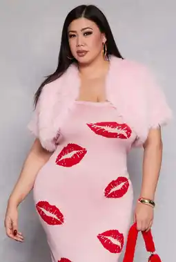 Walmart Womens Plus Size Spoon Jeans Solid Faux Fur Bolero offer