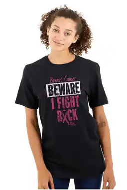 Walmart Beware Fight Back Breast Cancer Pink Women Plus Size Graphic Tee Tees Brisco Brands 3X offer