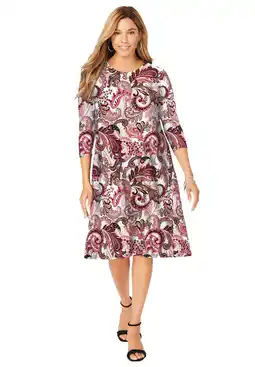 Walmart Jessica London Women's Plus Size Stretch Knit Three-Quarter Sleeve T-Shirt Dress offer