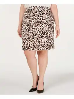 Walmart Bar III Womens Plus Suit Separate Animal Print Pencil Skirt White 2X offer
