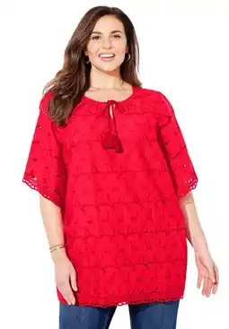 Walmart Catherines Women's Plus Size Petite Harborview Eyelet Top offer