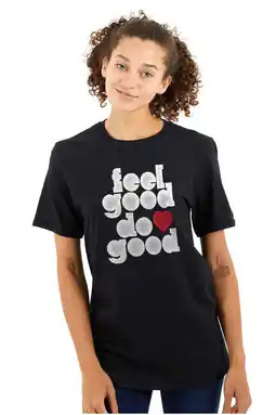 Walmart Feel Do Good Heart Inspiring Saying Women Plus Size Graphic Tee Tees Brisco Brands 2X offer