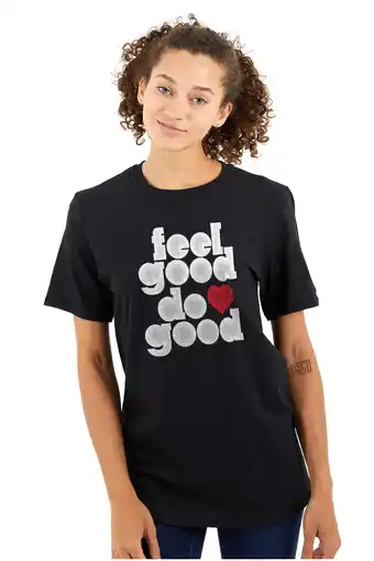 Walmart Feel Do Good Heart Inspiring Saying Women Plus Size Graphic Tee Tees Brisco Brands 2X offer