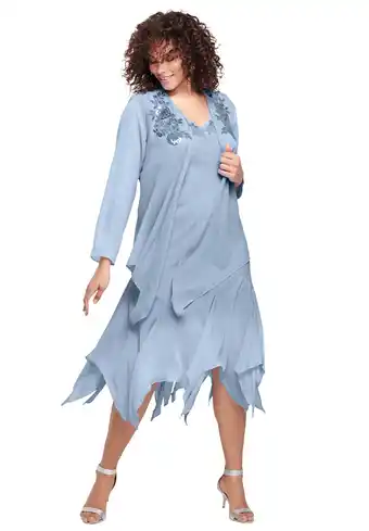 Walmart Roaman's Women's Plus Size Sequin Jacket Dress Set offer