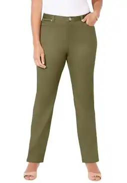 Walmart Catherines Women's Plus Size Petite Sateen Stretch Pant offer