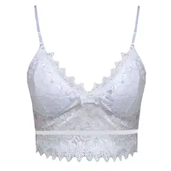 Walmart PATLOLLAV Womens Plus Size Vest Crop Wireless Bra Lingerie Sexy V-Neck Underwear Camisole offer