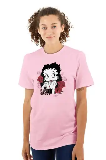 Walmart Betty Boop Sassy Flirty Cartoon Women Plus Size Graphic Tee Tees Brisco Brands 4X offer