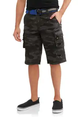 Walmart Lazer Mens Belted Ripstop Stacked Cargo Shorts, Waist Sizes 29-40 offer