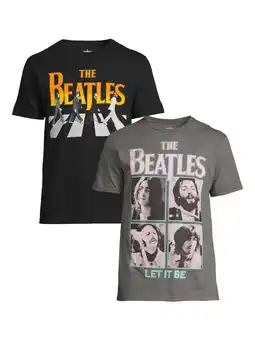 Walmart Beatles Men’s & Big Men’s Licensed Graphic T-Shirts, 2 Pack, Sizes S-3XL offer