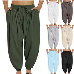 Walmart CHGBMOK Clearance Men's Loose Sports Pants Rope Loosening Waist Color Pocket Trousers Autumn/Winter offer