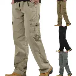 Walmart CHGBMOK Fall/Winter Solid Classic Trousers Work Pants Casual Pocket Outdoor Trousers on Clearance offer