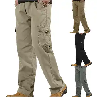Walmart CHGBMOK Fall/Winter Solid Classic Trousers Work Pants Casual Pocket Outdoor Trousers on Clearance offer