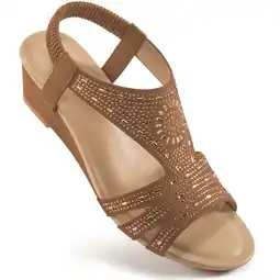 Walmart Ecetana Womens Wedge Sandals Open Toe Wedges Elastic Ankle Strap Platform Sandals Shoes offer