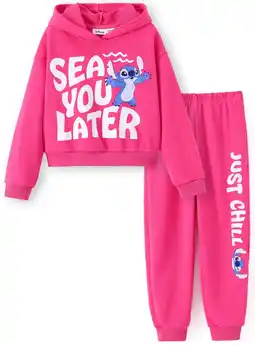 Walmart Disney Stitch Girls Sweatshirts Graphic Hoodies and Joggers Sweatpants 2 Pieces Outfits Sets 9-10Y offer