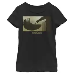 Walmart Girl's Star Wars: The Mandalorian The Child Bounty Finger Graphic Tee Black Medium offer