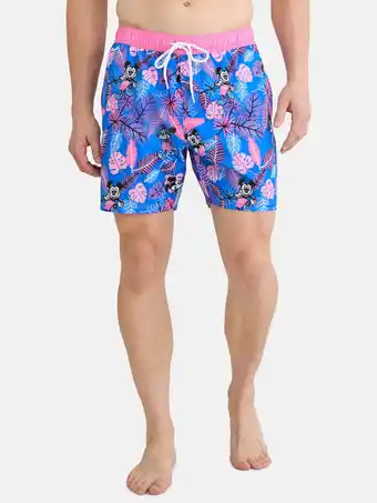 Walmart Disney Mickey Mouse Men's & Big Men's Graphic Swim Shorts, Tropics, Sizes S-3XL offer
