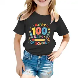 Walmart ZPWKLM T-Shirts For Child Cute Print Round Neck Loose Short Sleeve Clothes For Toddlers size 3-4T offer