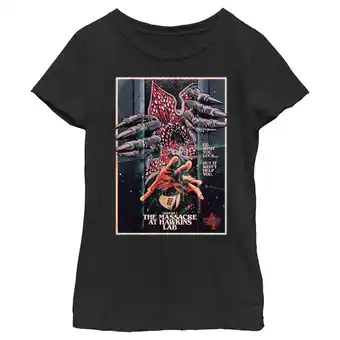 Walmart Girl's Stranger Things Retro Massacre At Hawkins Lab Graphic T-Shirt offer