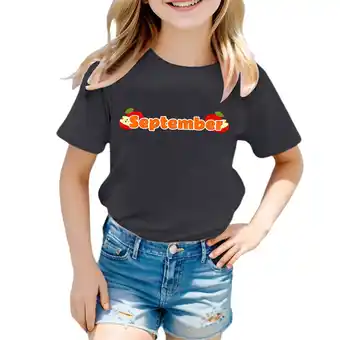 Walmart ZPWKLM ZPWKLM Tees For Child Short Sleeve Crew Neck Monthly Word Prints Top For Girls Boys size 2-3T offer