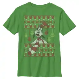 Walmart Boy's Mickey & Friends Christmas Goofy Ornament Print Graphic Tee Kelly Green Small offer