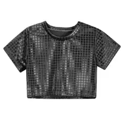 Walmart ZPWKLM Sequin Glitter Tees For Toddler Party Short Sleeves Clothing For Kids size 18-24M offer