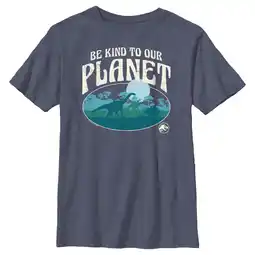 Walmart Boy's Jurassic World Be Kind to Our Planet Graphic Tee Navy Blue Heather Small offer